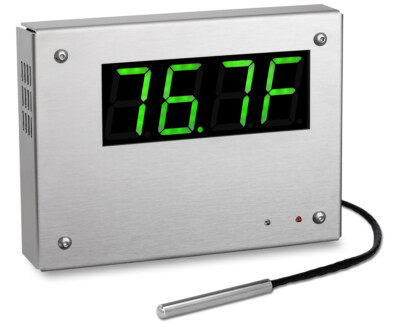 TempEye M120i Indoor Outdoor Thermometer, Digital Color Display, Stainless Steel