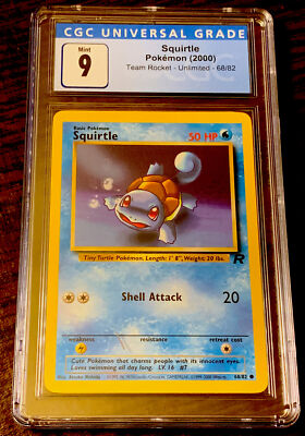 2000 POKEMON TEAM ROCKET SQUIRTLE #68 CGC 9 MINT. FRESHLY GRADED