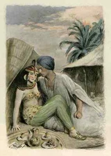 A FEMALE OASIS - Paul-Émile BÉCAT Hand Coloured Original Etching 1949