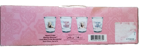 Marilyn Monroe Blonde Poses Shot Glasses Shooter Bar Glass Gift Set - Picture 5 of 7