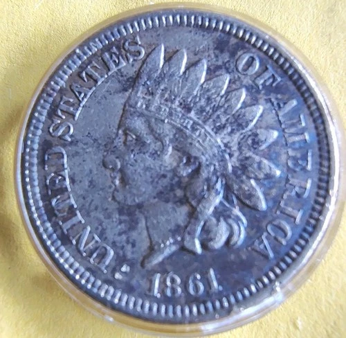 1861 Indian Head Cent Penny – AU Condition – Civil War Era – Strong Detail