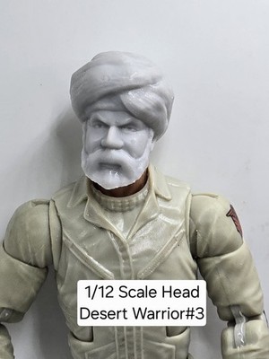3d Printed COD WARFARE  DESERT WARRIOR HEAD#3 1:12 6'' Classified Legends SCALE