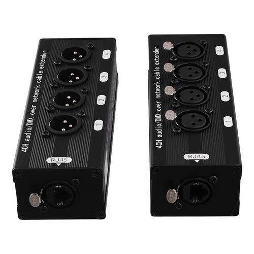 1 Paar 4-Kanal-XLR/-Audio-RJ45-Ethernet-Extender, XLR-Extender ...