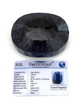 Natural Blue Sapphire Faceted Oval Cut Loose Gemstone - 2910Cts w/EGL Cert