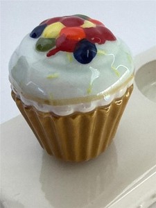 RETIRED Nora Fleming Cupcake MINI A70c Smooth Shiny Finish Light Blue RARE MINT!