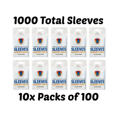 #ad 1000 Count Bundle Beckett Shield Soft Penny Card Sleeves 10 Packs of 100 Sleeves $10.49