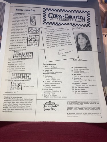 Cross Country Stitching Magazine March/April 1990 - 34 Cross Stitch Patterns - Picture 3 of 14