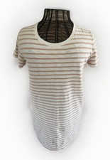 UNIVERSAL THREAD Women's Tan White Striped Cotton T-Shirt Dress Sz. L