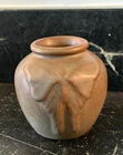 Van Briggle Pottery Luna Moth Butterfly Sm Brown Vase  Arts & Crafts  V7