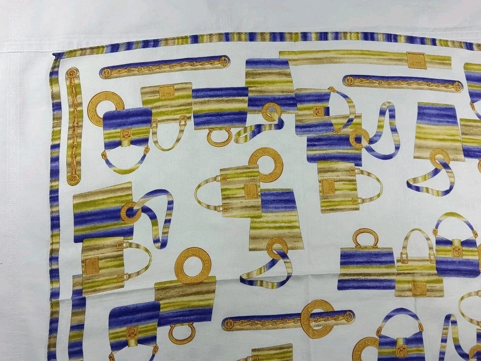 Celine Paris Algodón Bufanda Bufandas Diadema Colección Vintage 21"×21" Foto 2 de 4