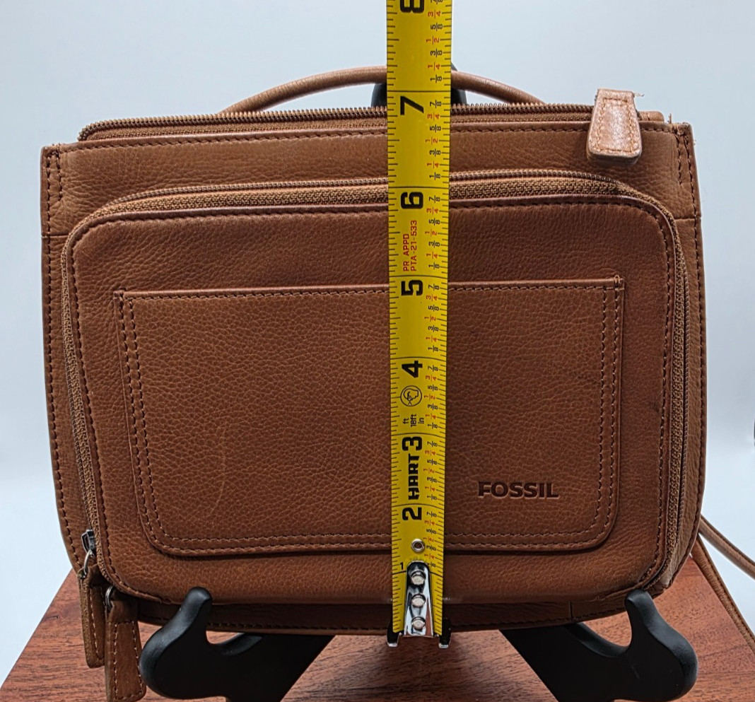 Fossil Leather Zip Around Pebbled Leather Crossbo… - image 15