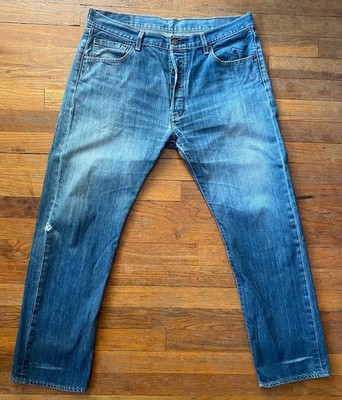 LEVIS 501 Button Fly Broken In 35X30 Early 2000's