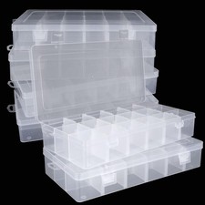 Plastic Organizer Box with Dividers 18 Grids - 6PCS 