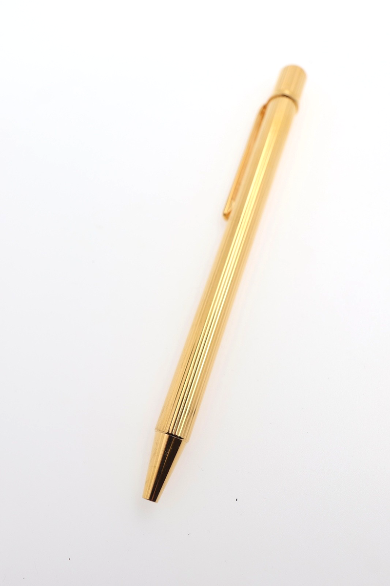 Cartier Must de Cartier textured gold finish ballpoint pen | eBay