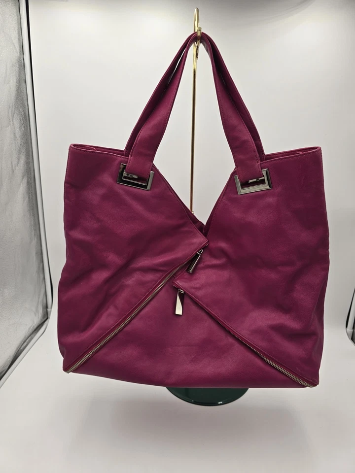 KOOBA Magenta Rosa Cuero de Gran Tamaño Ryder Cartera de Hombro Bolso de Mano Cremallera Bolsa para el Polvo Foto 3 de 4