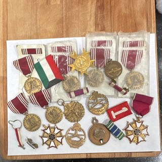 Mixed Lot Vintage Military Medals Pins Ribbons Badges Militaria