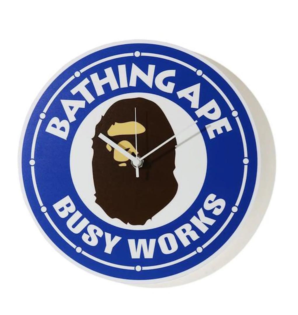 【新品未使用】A BATHING APE APE HEAD WALL CLOCK A BATHING APE Digital Wall Clock Head Brown Bape Ape Hanging Used