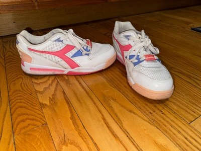 Size 8 Diadora Womens Rebound Ace White Calypso Coral Sneakers Shoes 501.175534