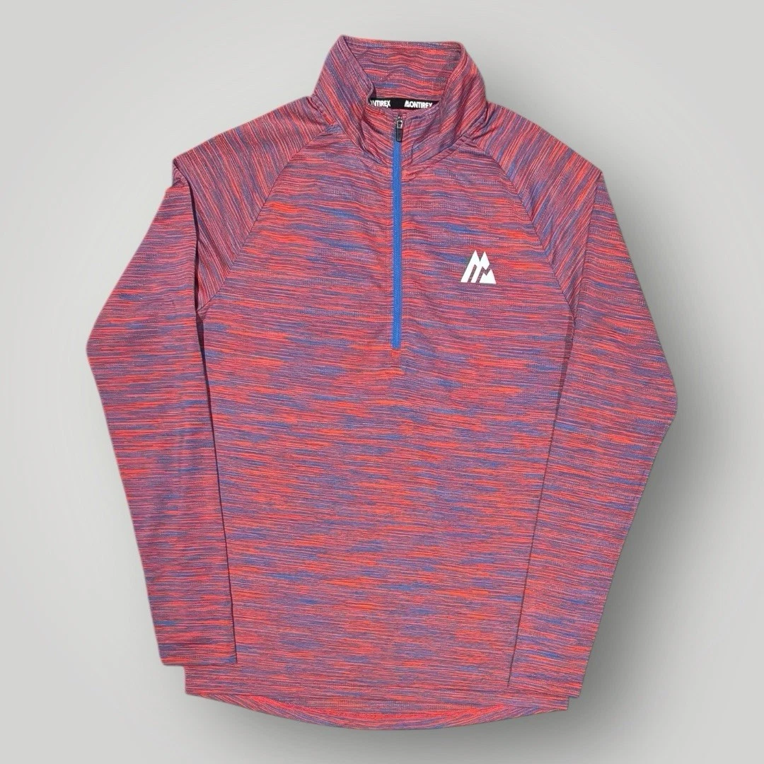 Mens Pink Montirex Trail 1/4 Zip Top - Running Gym Active - Size Small (S) P46