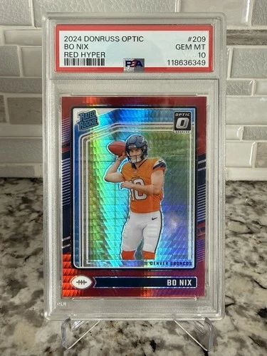 2024 Panini Donruss Optic Bo Nix #209 Red Hyper Prizm PSA 10 Broncos