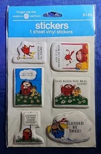VINTAGE 1982 AMERICAN GREETINGS  PUFFY VINYL STICKERS RELIGIOUS NOS SEALED