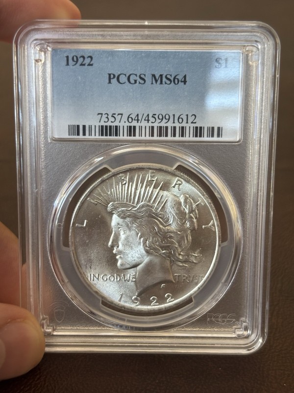 BLAST WHITE 1922 Peace Dollar PCGS MS 64