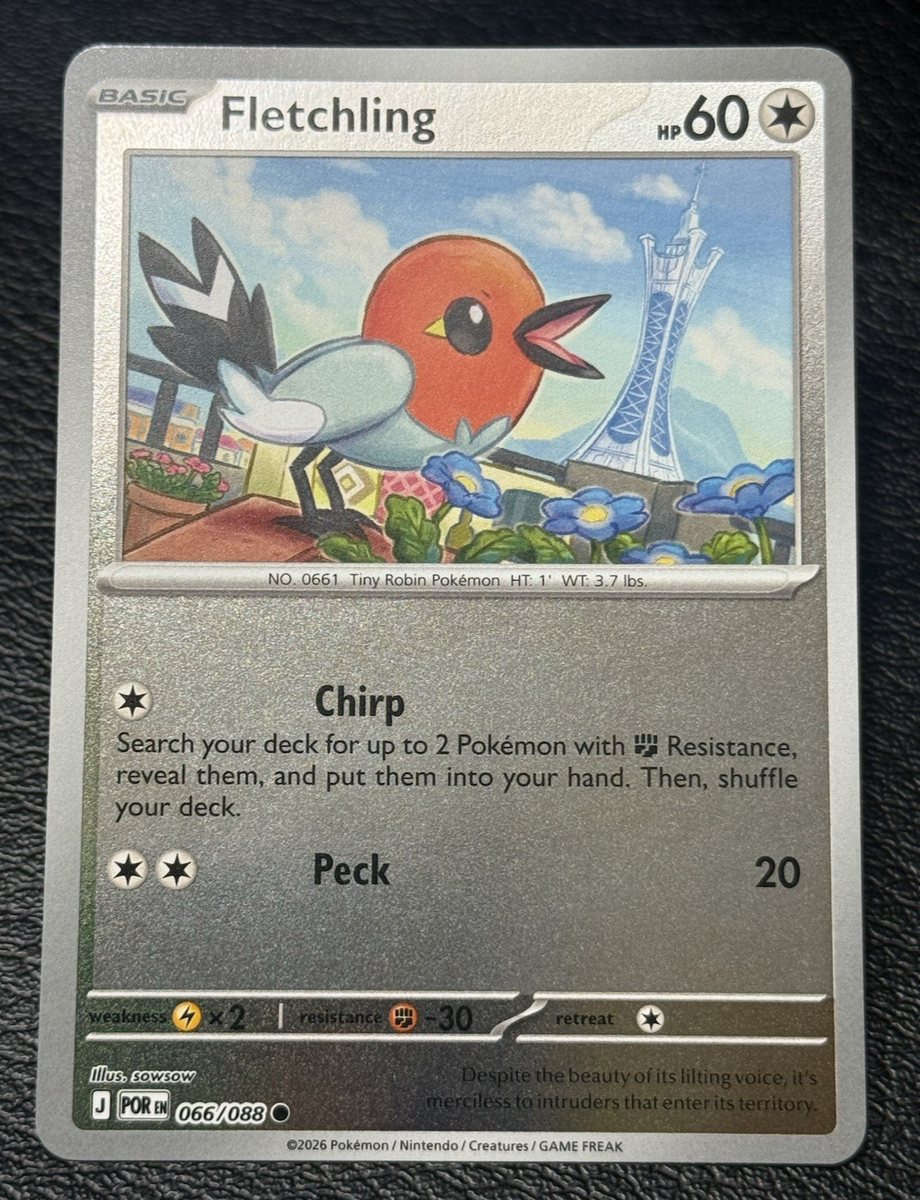 Fletchling 066/088 - Reverse Holo - Pokmon TCG: Perfect Order - English NM