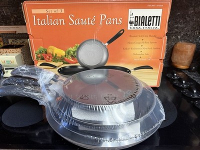 Bialetti Italian Sauté Pans 3 pans NEW in Box