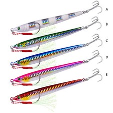 5pcs Metal Fishing Bait 40g-100g Sea Lead Jig Lifelike Fish Lure Bass Hook LF027