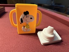 Vintage Peanuts Snoopy Woodstock Plastic Sippy Cup lot of 3 Juice Box Holde