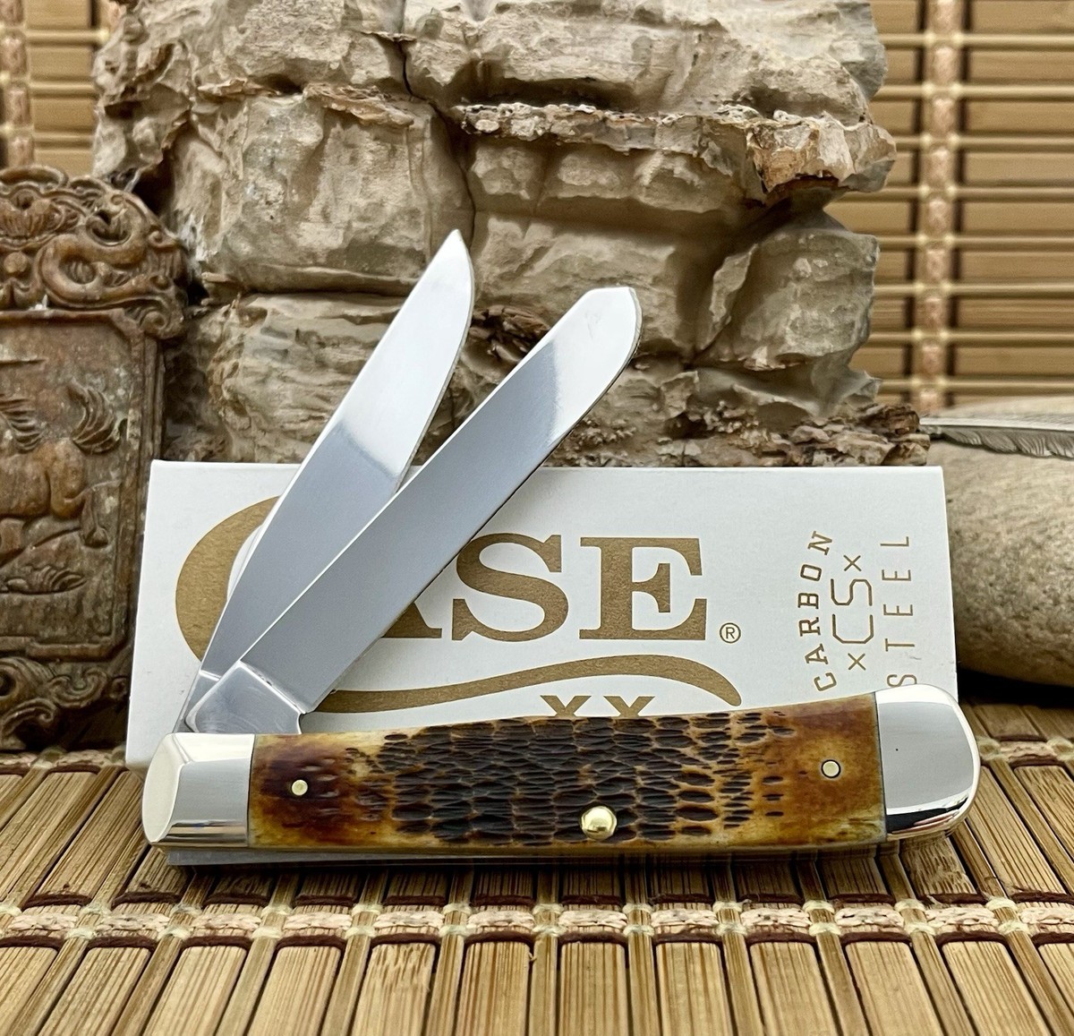 Case XX USA Burnt Amber Bone Dogbone Shield 51390 Tested XX Carbon