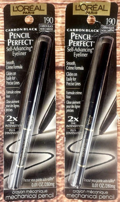 2 Loreal Pencil Perfect Self-Advancing Eyeliner #190 CARBON BLACK SEALED