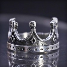 size 6.75, vintage sterling silver 925 handmade crown ring, band
