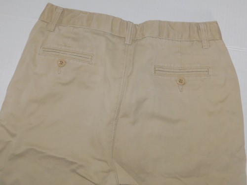 Boys Shorts Uniform Khaki Size 18 Lands End 14 15 years Adjustable Waist - Picture 7 of 8