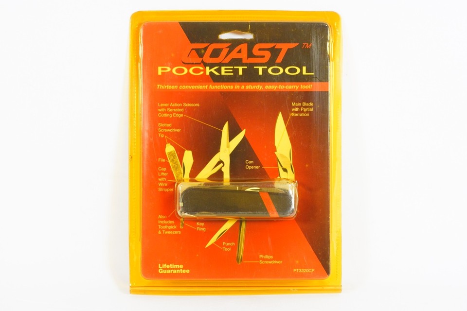 New Old Stock vintage Coast multi-tool pocket knife — still in original packaging, never used, a true time capsule from a trusted tool brand.
