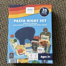 Aldi PASTA NIGHT SET 35pc Grocery Dinner Food Kids Toy Pretend Play Set NEW