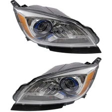 Driver and Passenger Side Headlight For Buick Verano 2012-2017 Halogen w/ Bulbs