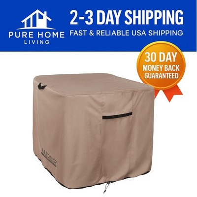 Heavy-Duty Waterproof AC Cover for 36W x 36D x 42H Units - Brown Polyester