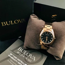 Bulova Surveyor 97P156 Women's Diamond Rose-Gold Tone Gray Dial Steel Watch 31mm