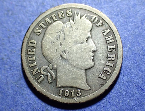 1913-S Barber Dime  Good++
