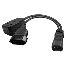 3Pin Connector IEC320-C14 to UK 13A EU4.0mm Converter Power Cable Cord Wire