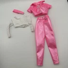 VTG Barbie Mattel 90’s Pink 4 Piece Outfit Jacket Pants Shirt Headband Pleather