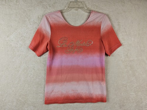 La Moda Goji Short Sleeve Studded Blouse Top