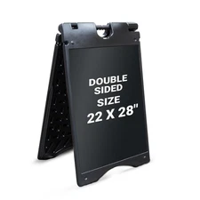 Black 22 x 28 Waterproof Sign with Double Display and Nonslip Feet for Promot...