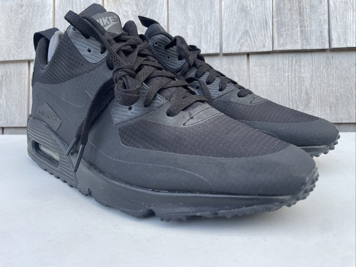 【NIKE】★Air Max Infinity Winter Triple Black ★ Nike Air Max 90 Mid Winter Triple Black Sneakers Shoes