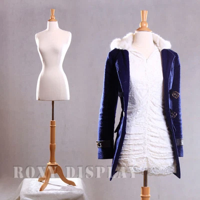 ROXY DISPLAY HIGH QUALITY! Size 2-4 Female Mannequin Dress Form+Wood Base JF-FWPW-4+BS-01NX