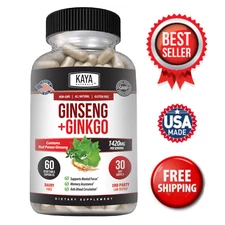Ginkgo Biloba + Ginseng Extract Red Panax Focus Brain Memory Metabolism Booster