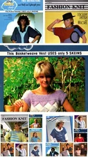 13 Single Pattern Leaflet Lot Knitting 1980's Ad Promo Fashions & Brands Fun Lot