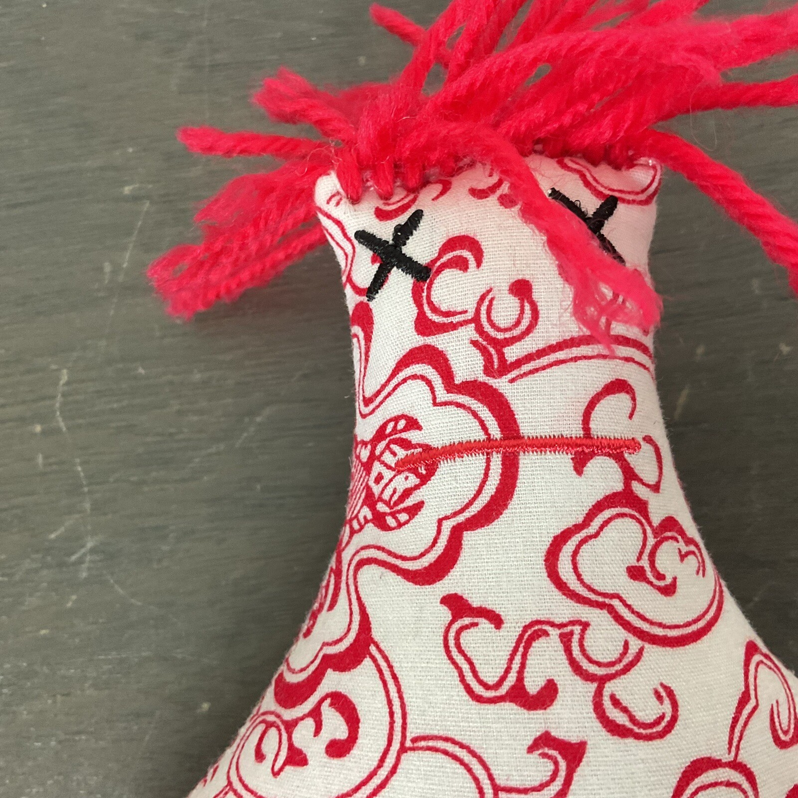 Dammit Doll White And Red With Red Hair