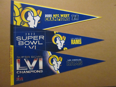 NFL Los Angeles Rams 2021 West Champs Super Bowl LVI SB LVI Champs Pennants